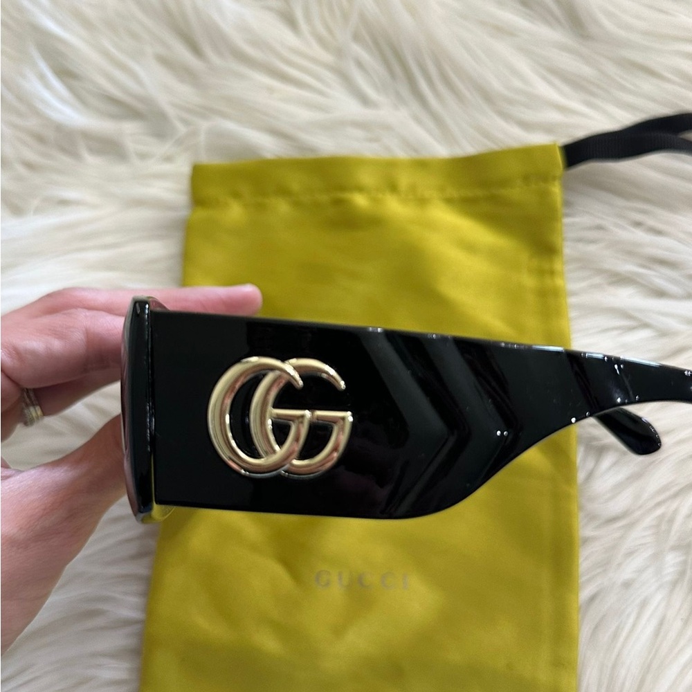 Gucci Black Sunglasses with Gold Logo